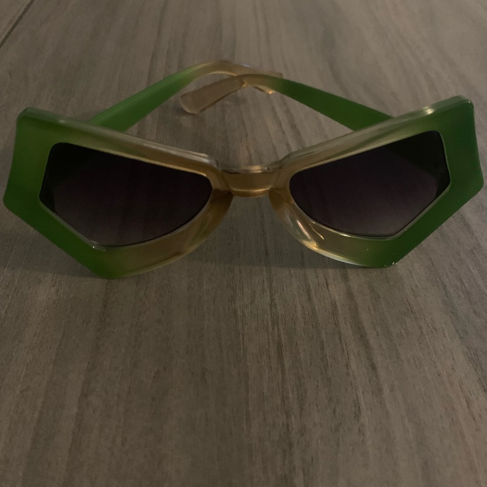 Green and Gold Geometric Sunglasses